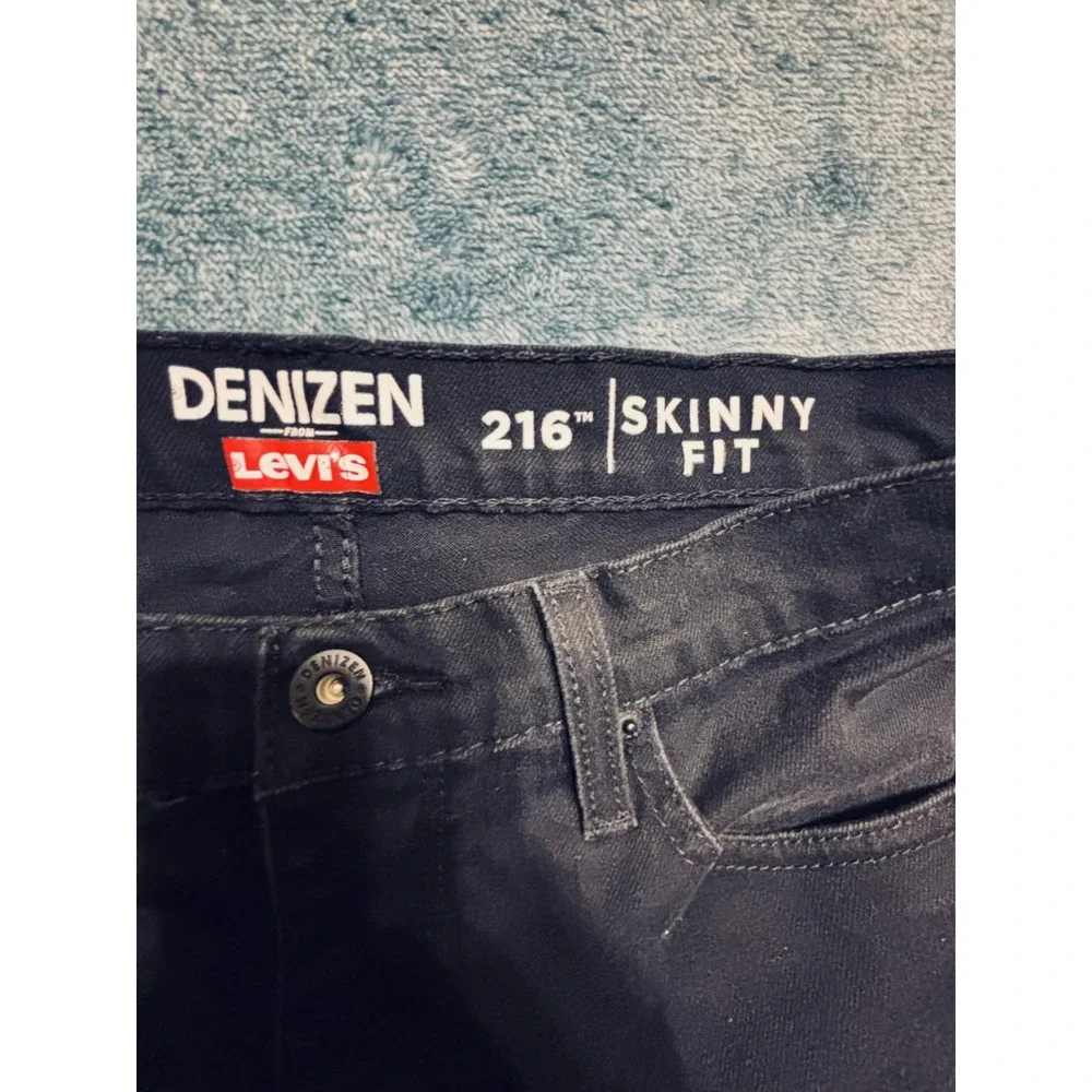 Denizen From Levi's Men Jeans 32 Skinny Black Cotton Blend Solid Button Casual